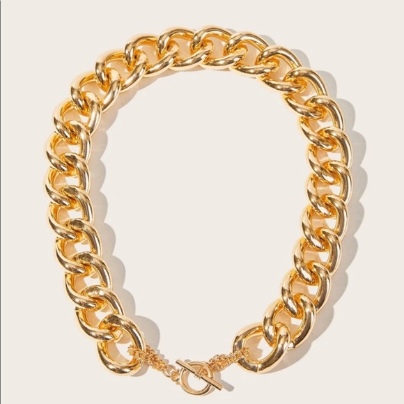 ¥18k Cuban Chunk Gold Neckalce - Picture 3 of 4